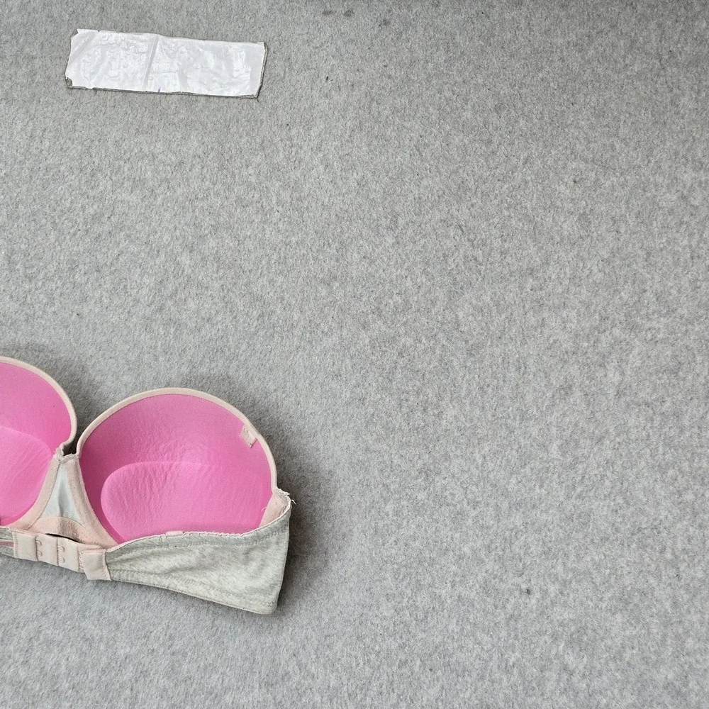 PINK Women Bra 32C Pink Push Up Underwired Strapless Multi Way READ